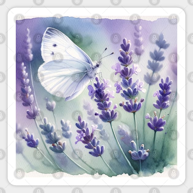 Pop Small White - Watercolor Butterfly Sticker by Aquarelle Impressions